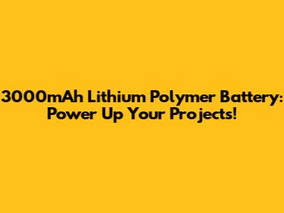 3000mAh Lithium Polymer Battery: Power Up Your Projects!