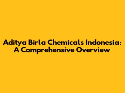 Aditya Birla Chemicals Indonesia: A Comprehensive Overview