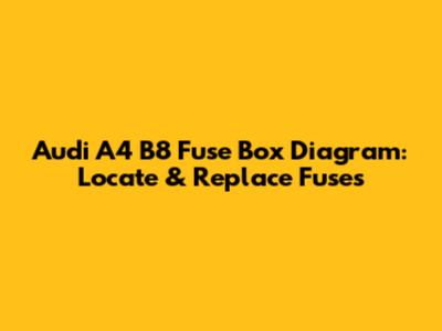 Audi A4 B8 Fuse Box Diagram: Locate & Replace Fuses