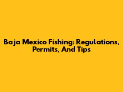 Baja Mexico Fishing: Regulations, Permits, And Tips