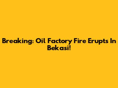 Breaking: Oil Factory Fire Erupts In Bekasi!