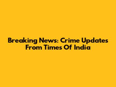 Breaking News: Crime Updates From Times Of India