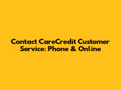 Contact CareCredit Customer Service: Phone & Online