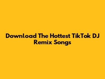 Download The Hottest TikTok DJ Remix Songs
