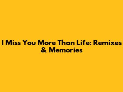 I Miss You More Than Life: Remixes & Memories