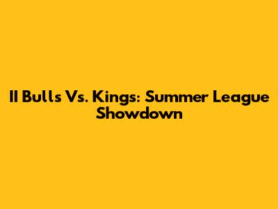 II Bulls Vs. Kings: Summer League Showdown