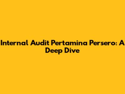 Internal Audit Pertamina Persero: A Deep Dive