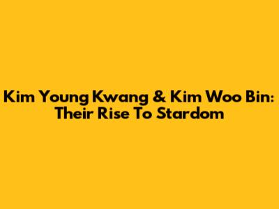 Kim Young Kwang & Kim Woo Bin: Their Rise To Stardom