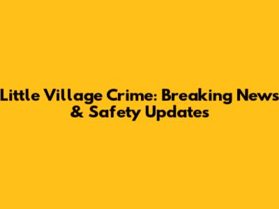 Little Village Crime: Breaking News & Safety Updates