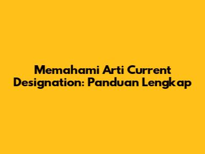 Memahami Arti Current Designation: Panduan Lengkap