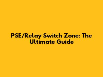 PSE/Relay Switch Zone: The Ultimate Guide