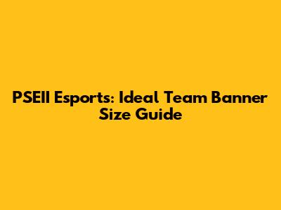PSEII Esports: Ideal Team Banner Size Guide