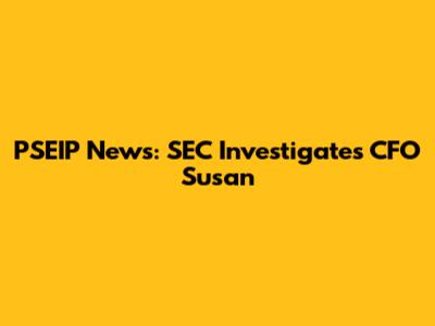 PSEIP News: SEC Investigates CFO Susan