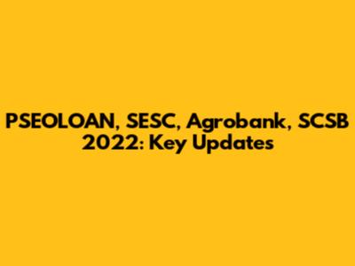 PSEOLOAN, SESC, Agrobank, SCSB 2022: Key Updates