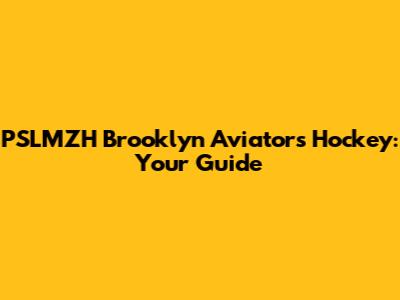 PSLMZH Brooklyn Aviators Hockey: Your Guide
