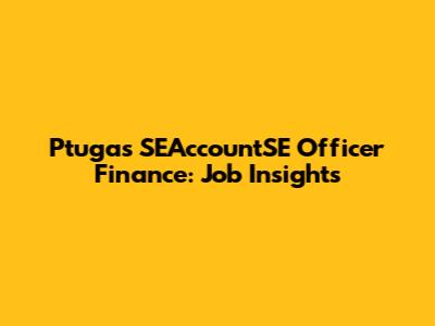 Ptugas SEAccountSE Officer Finance: Job Insights