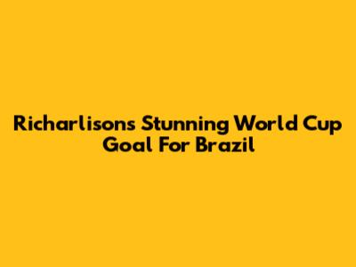 Richarlison's Stunning World Cup Goal For Brazil