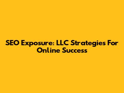 SEO Exposure: LLC Strategies For Online Success