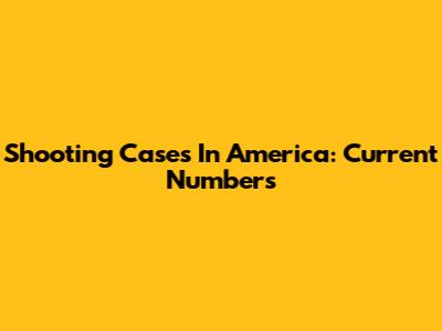 Shooting Cases In America: Current Numbers