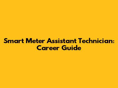 Smart Meter Assistant Technician: Career Guide
