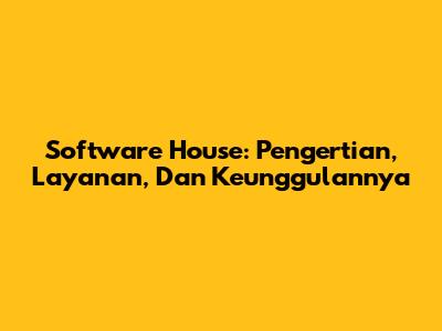Software House: Pengertian, Layanan, Dan Keunggulannya