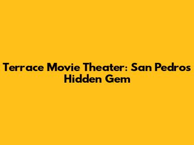 Terrace Movie Theater: San Pedro's Hidden Gem