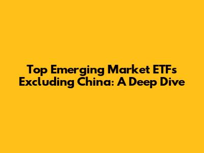 Top Emerging Market ETFs Excluding China: A Deep Dive